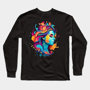 COLORFUL CANVAS OF A WOMAN, DIANA Long Sleeve T-Shirt